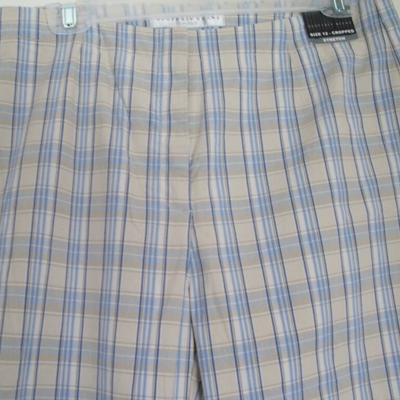 GEOFFREY BEENE SIZE 12 SPORT CAPRIS CROPPED PANTS PLAID KNEE KNOCKERS - Picture 2 of 3